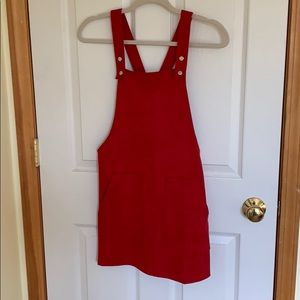 Red Forever 21 Overall Dress